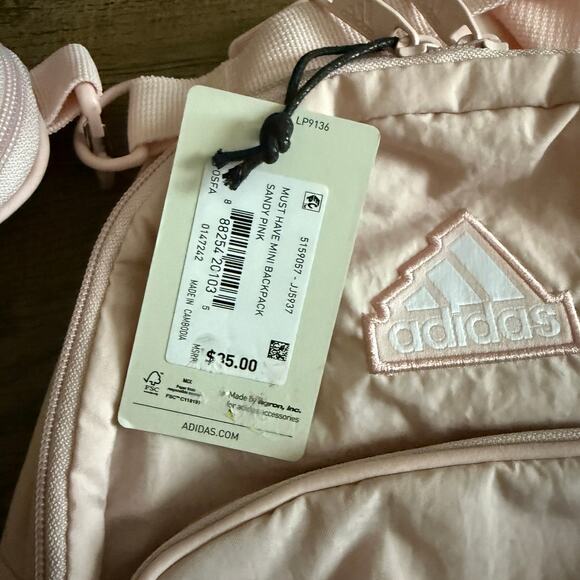 adidas Light Pale Sandy Pink Weekender Lightweight Backpack Laptop Sleeve New - Picture 2 of 9